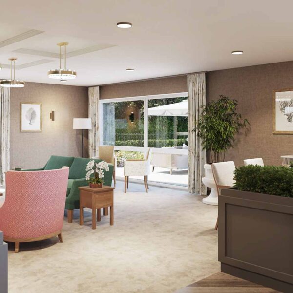 Communal area at Blythe Rose luxury care home in Solihull