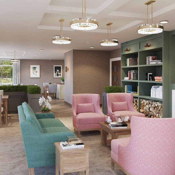Socialising area at Blythe Rose care home in Solihull
