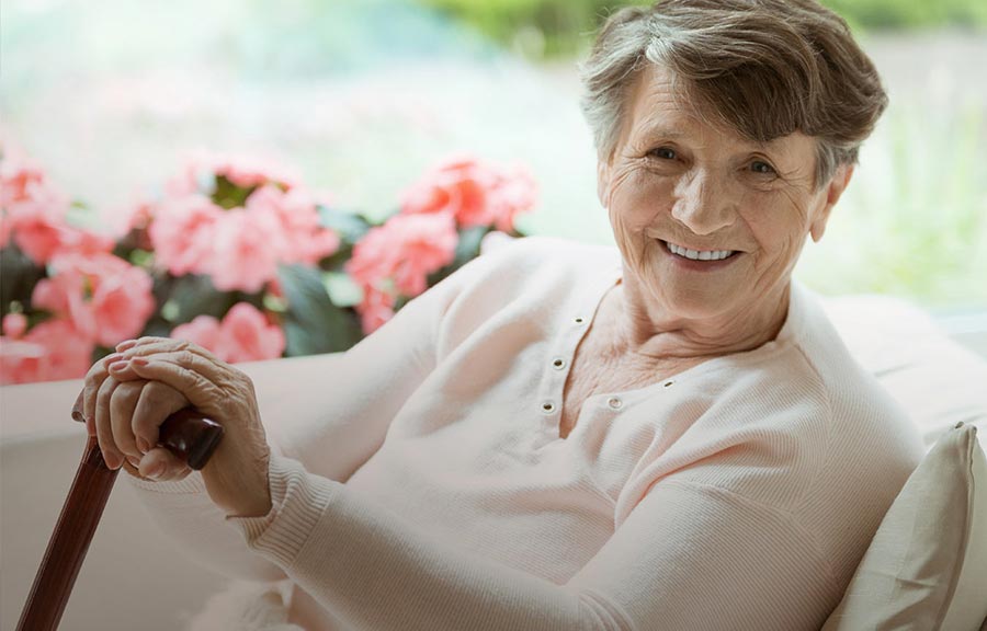 Happy resident at Blythe Rose care home in Solihull